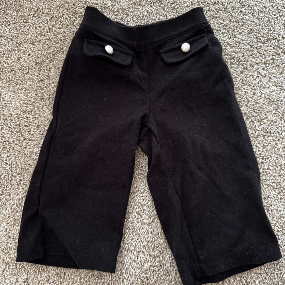 Janie and Jack Black Pull-On pants with Pearl Buttons